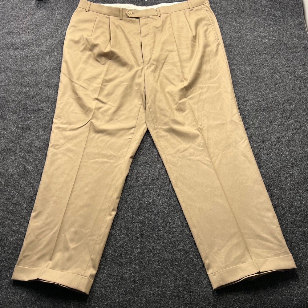Lauren Ralph Lauren Mens 42x32 Wool Pleated Dress Pants Tan Khaki Cuffed Canada